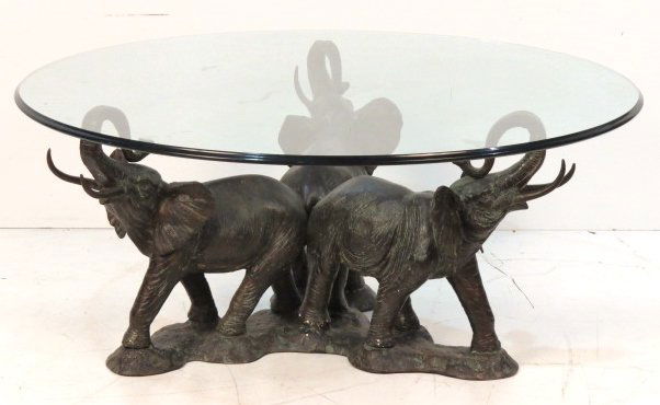 elephant glasstop cocktail table elephant glasstop cocktail table