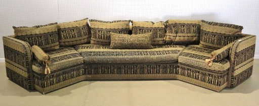 13 Ft Mid Century Sofa W Egyptian Themed Upholstery Mid Century Sofa W Egyptian Themed Upholstery