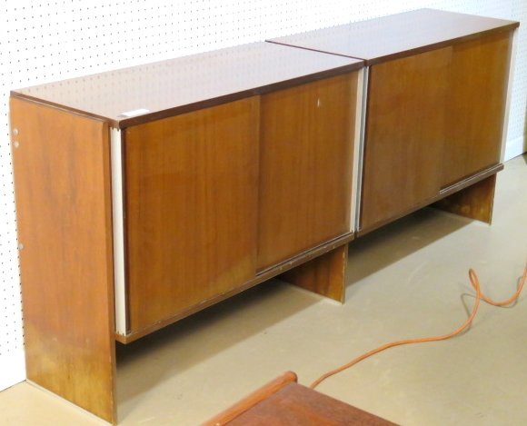 ICO PARISI for MIM ROMA CHEST SIDEBOARD: Ico Parisi walnut and aluminum chest. 31 3/4"h. x 77"w. x 16"d.