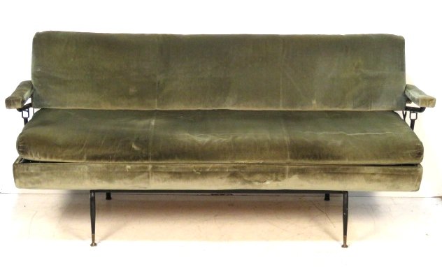 ITALIAN MODERN RECLINING DAYBED: Iron frame. 36 1/2"h. x 81 1/2"w. x 32"d.