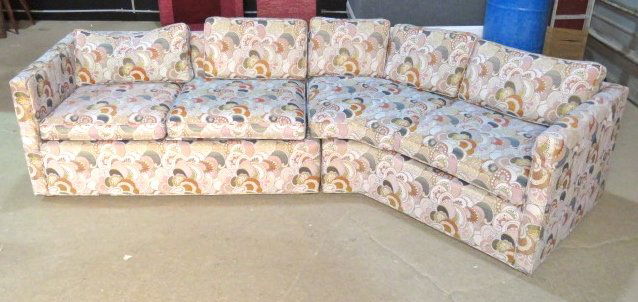 1960's MODERN SECTIONAL SOFA: Sectional sofa. 31 1/2"h. x 123"w. x 34 1/2"d.