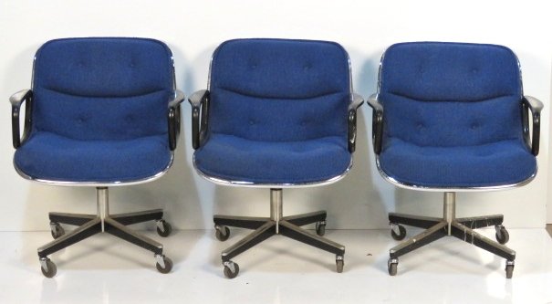 3 KNOLL TASK ARMCHAIRS: 3 Knoll task armchairs. 32 1/4"h. x 26 1/2"w. x 26"d.