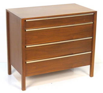 WILLIAM PAHLMANN DESIGN MODERN WALNUT CHEST: Walnut with aluminum pulls. 32 1/2"h. x 36"w. x 20"d.
