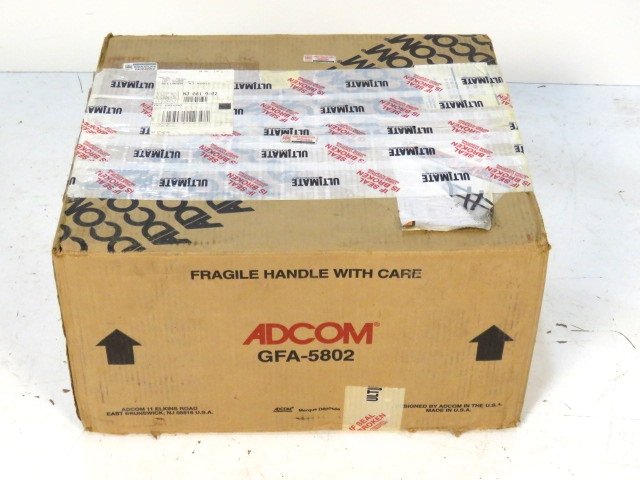 ADCOM GFA-5802 STEREO AMPLIFIER: Adcom amplifier. Part of a collection from the estate of a local musician with a home music studio. Please read condition below.