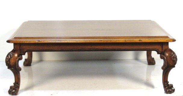 RALPH LAUREN POLO CARVED COFFEE TABLE: Ralph Lauren Polo coffee table. 19"h. x 55"w. x 39"d.