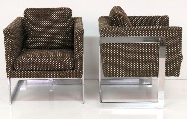 Pair MILO BAUGHMAN THAYER COGGIN LOUNGE CHAIRS (1 of 4)