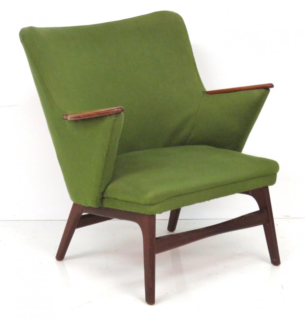 SCANDINAVIAN MODERN TEAK UPHOLSTERED LOUNGE CHAIR (1 of 5)