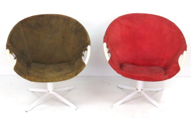 Pair ITALIAN MODERN IRON & SUEDE LOUNGE CHAIRS (1 of 6)