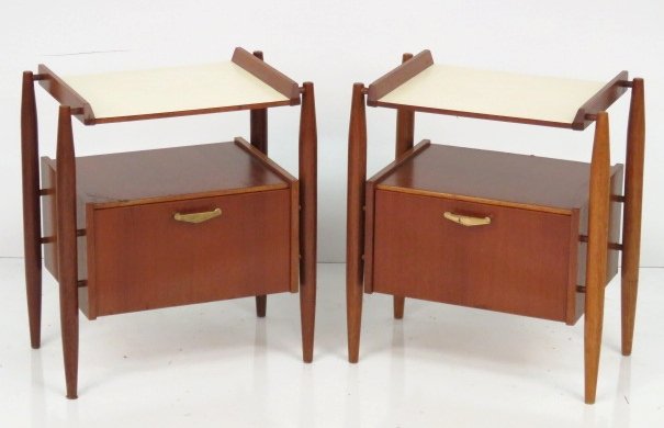 Pair ITALIAN TEAK NIGHTSTANDS (1 of 6)