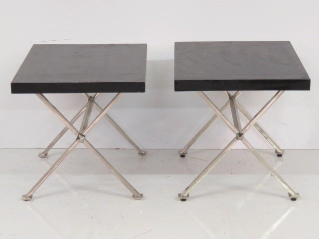 Pair MODERN DESIGN X-BASE TABLES (1 of 5)