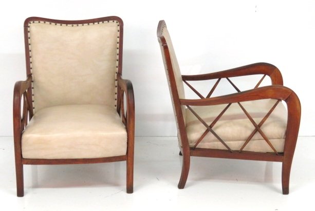 Pair PAOLO BUFFA STYLE LOUNGE CHAIRS (1 of 4)