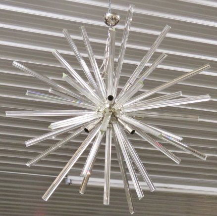 LARGE ITALIAN CHROME & GLASS SPUTNIK CHANDELIER (1 of 4)