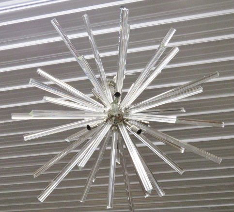 LARGE ITALIAN CHROME & GLASS SPUTNIK CHANDELIER (1 of 3)