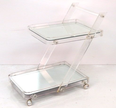 1970's MODERN LUCITE BAR CART (1 of 4)