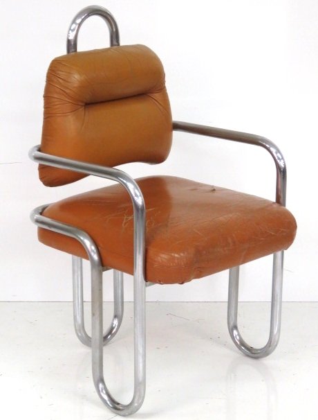 KWOK HOI CHAN LIMONDE  CHROME & LEATHER ARMCHAIR (1 of 4)