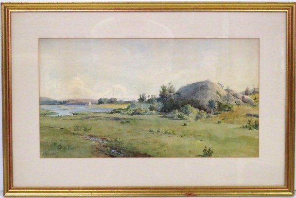 MELBOURNE H. HARDWICK WATERCOLOR ROCKY LANDSCAPE (1 of 4)