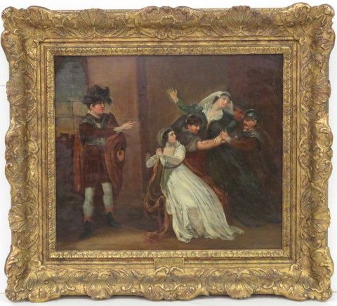 C. TROY ANTIQUE OIL PAINTING on TIN (1 of 7)