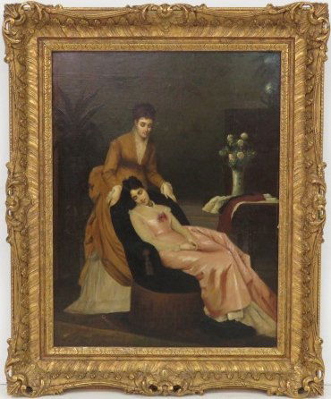 E.G. JERANDOT OIL PAINTING of 2 WOMAN (1 of 5)