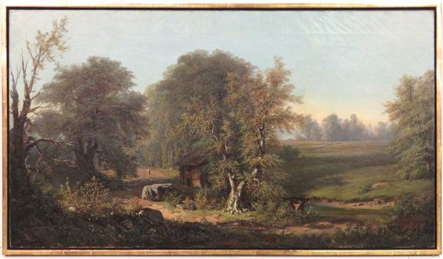 HENRY BOESE OIL PAINTING LANDSCAPE w/ CATTLE (1 of 10)