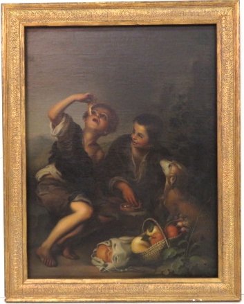 OIL PAINTING after MURILLO ORANGE & MELON EATERS (1 of 4)