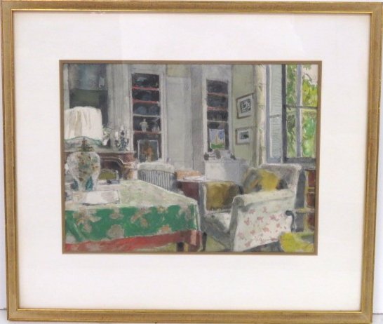 ALEXANDER BENOIS WATERCOLOR ROOM INTERIOR (1 of 5)