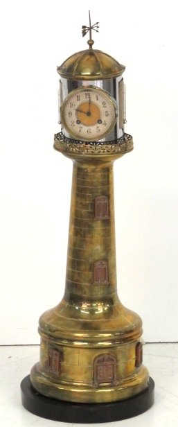19th c. FRENCH LIGHTHOUSE CLOCK BAROMETER (1 of 10)