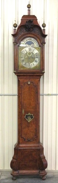 ANTIQUE WILLEM KOSTER DUTCH BURL WALNUT TALL CASE CLOCK (1 of 10)