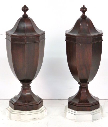 Pair FEDERAL STYLE MAHOGANY KNIFE BOXES (1 of 6)