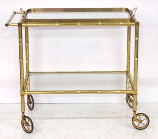 BRASS BAMBOO FORM BAR CART (1 of 4)