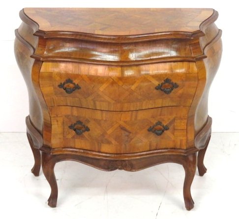 ITALIAN OLIVEWOOD PARQUETRY COMMODE (1 of 4)