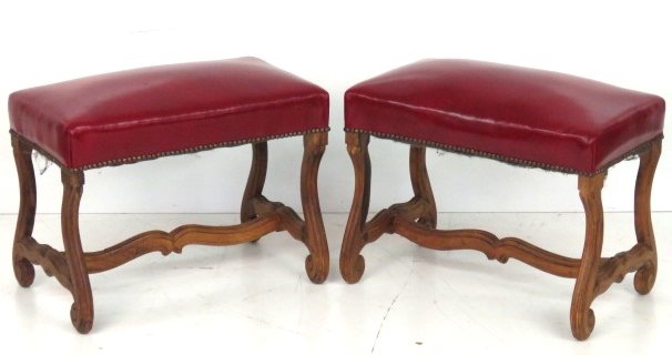 Pair ITALIAN CARVED WALNUT BENCHES (1 of 3)