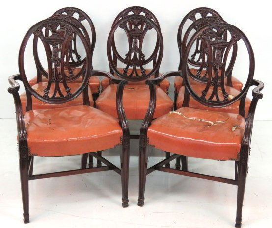 8 CUSTOM ADAMS STYLE MAHOGANY DINING CHAIRS (1 of 6)