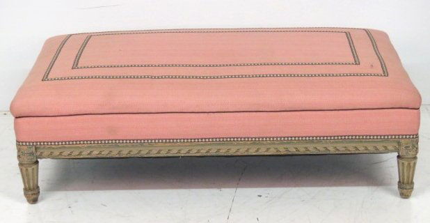 OVERSIZED LOUIS XVI STYLE UPHOLSTERED OTTOMAN (1 of 5)