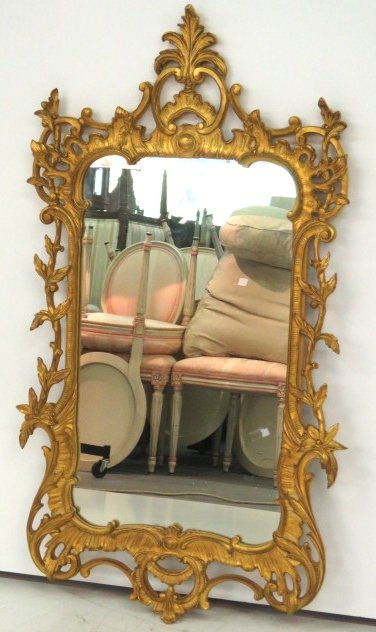 CUSTOM GEORGIAN STYLE CARVED GILT WOOD MIRROR (1 of 5)