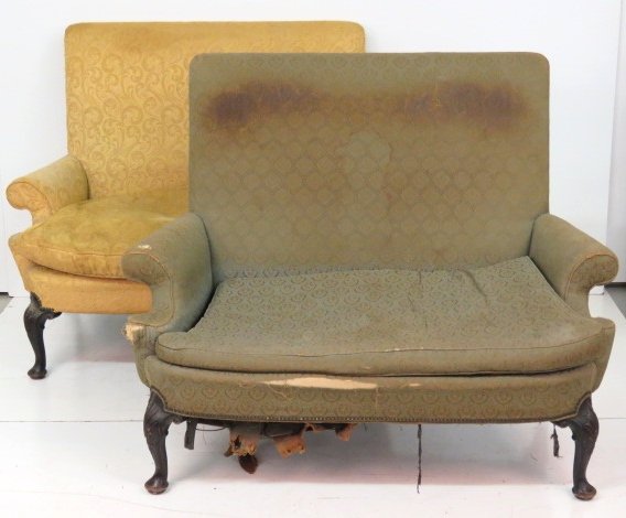 Pair CUSTOM GEORGIAN STYLE HIGH BACK SETTEES (1 of 4)