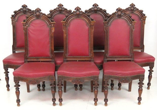 7 ENGLISH VICTORIAN CARVED DINING CHAIRS (1 of 5)