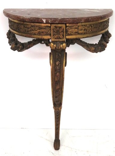 ANTIQUE FRENCH GILT CARVED MARBLETOP CONSOLE (1 of 5)
