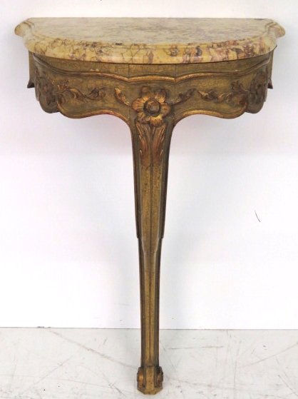 ANTIQUE FRENCH PAINTED & GILT MARBLETOP CONSOLE (1 of 3)