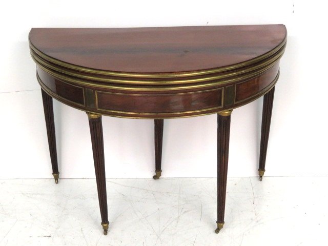 19th c. LOUIS XVI STYLE DOUBLE FLIP TOP GAME TABLE (1 of 8)