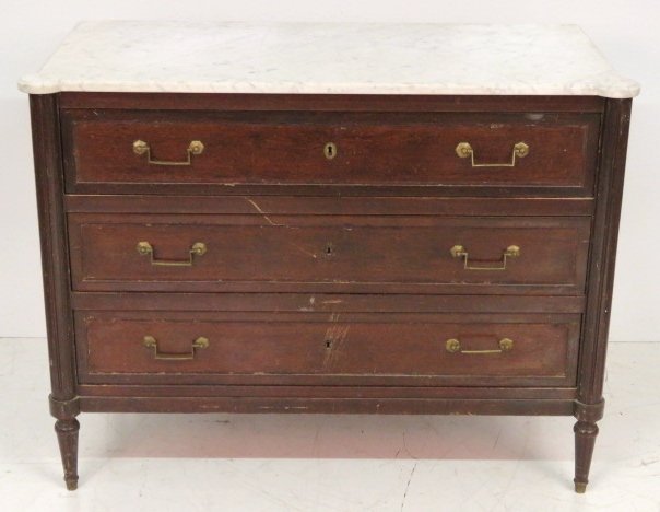 ANTIQUE FRENCH DIRECTOIRE STYLE MARBLETOP COMMODE (1 of 6)