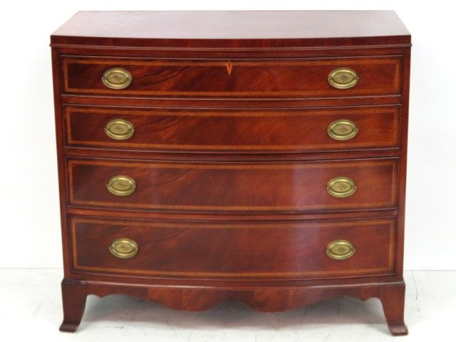 CUSTOM HEPPLEWHITE STYLE INLAID CHEST (1 of 7)