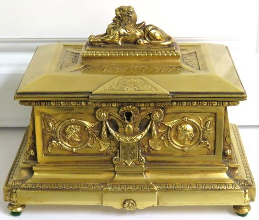 FRENCH NEOCLASSICAL STYLE BRONZE JEWELRY CASKET (1 of 7)