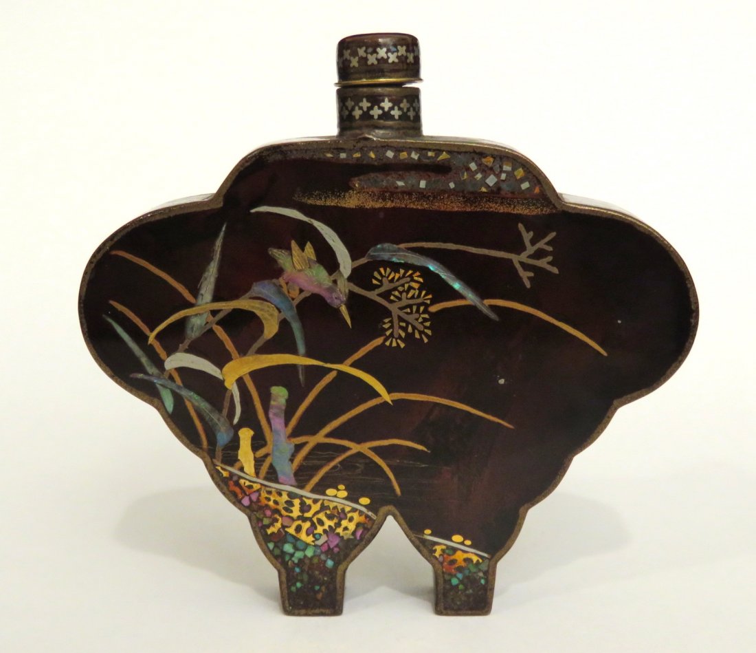 ASIAN ENAMELED BRONZE SNUFF BOTTLE (1 of 6)