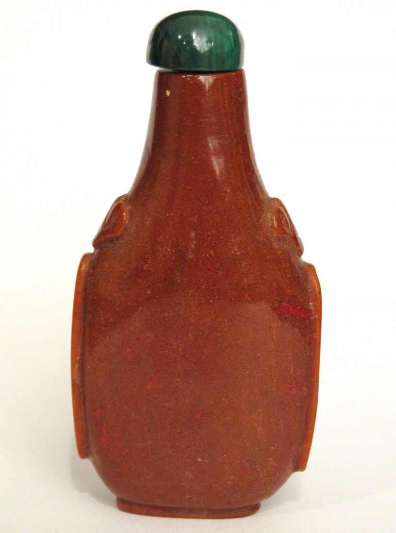 CHINESE CARVED RED JASPER SNUFF BOTTLE (1 of 5)