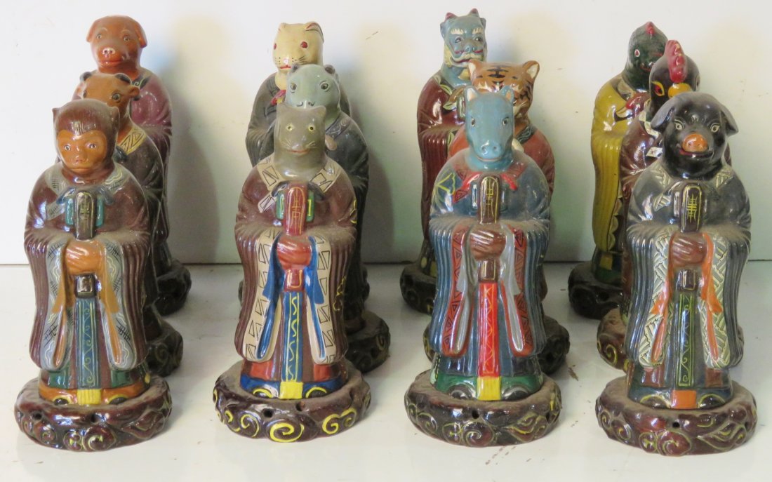 12 ASIAN CERAMICS ZODIAC FIGURES (1 of 7)