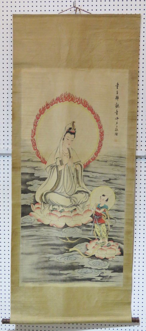 CHINESE SCROLL w/ PRINT (1 of 3)