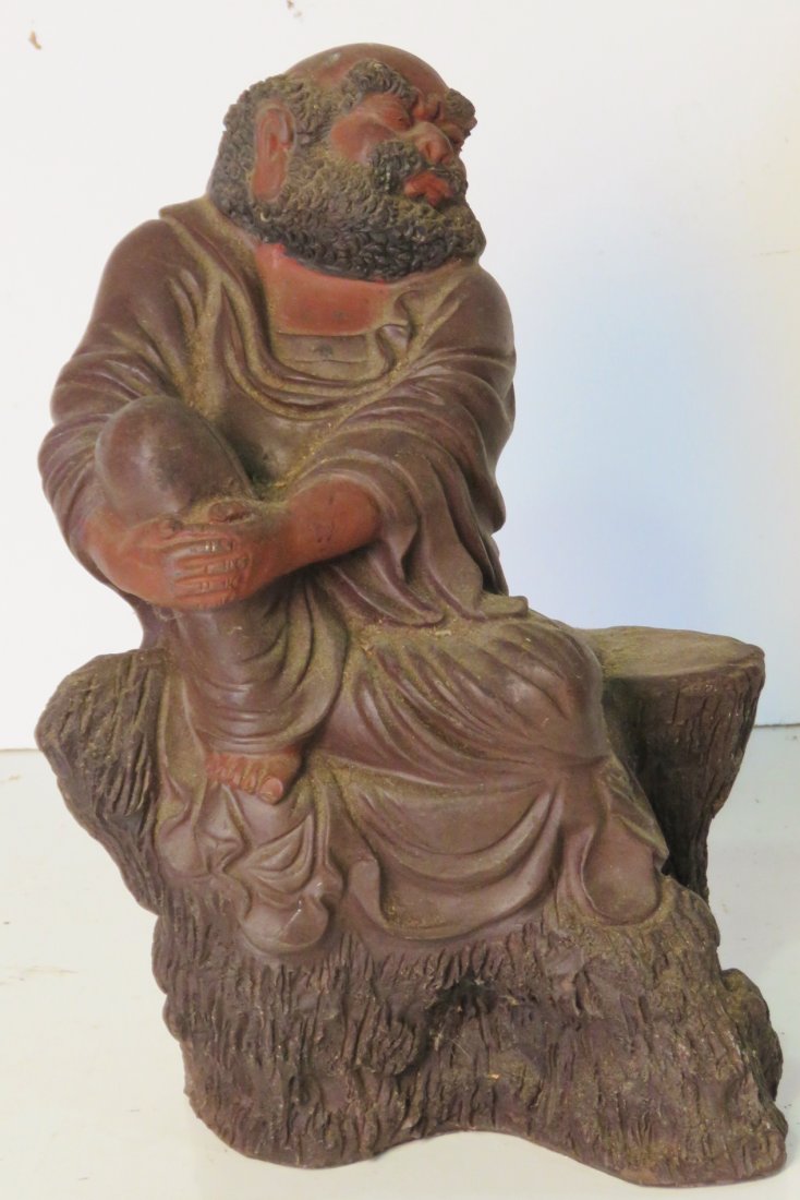 ASIAN YIXING CERAMIC  FIGURE OF A WISE MAN (1 of 4)