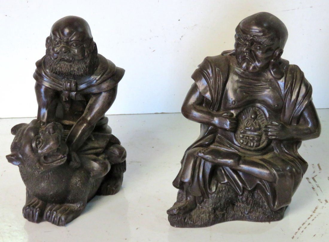 2 ASIAN YIXING CERAMIC FIGURES (1 of 5)