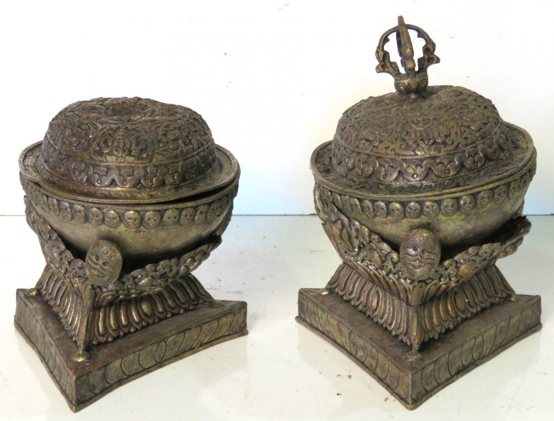 2 TIBETAN METAL KAPALA CUPS (1 of 6)