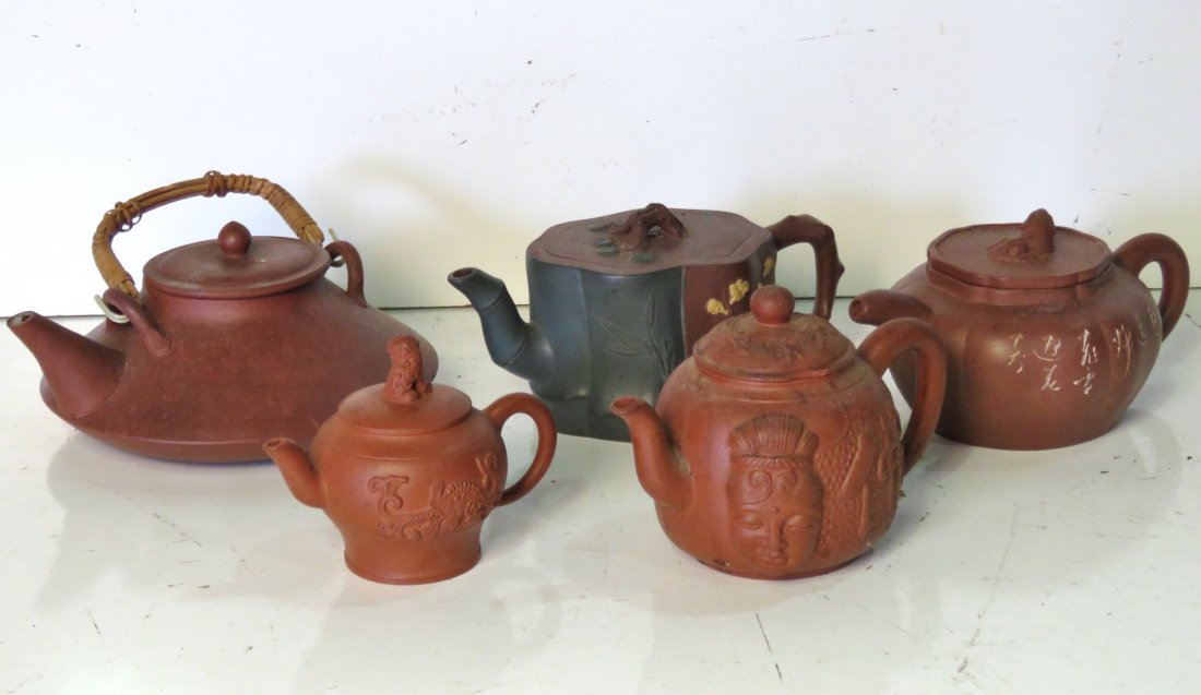 5 ASIAN CERAMIC TEAPOTS (1 of 6)